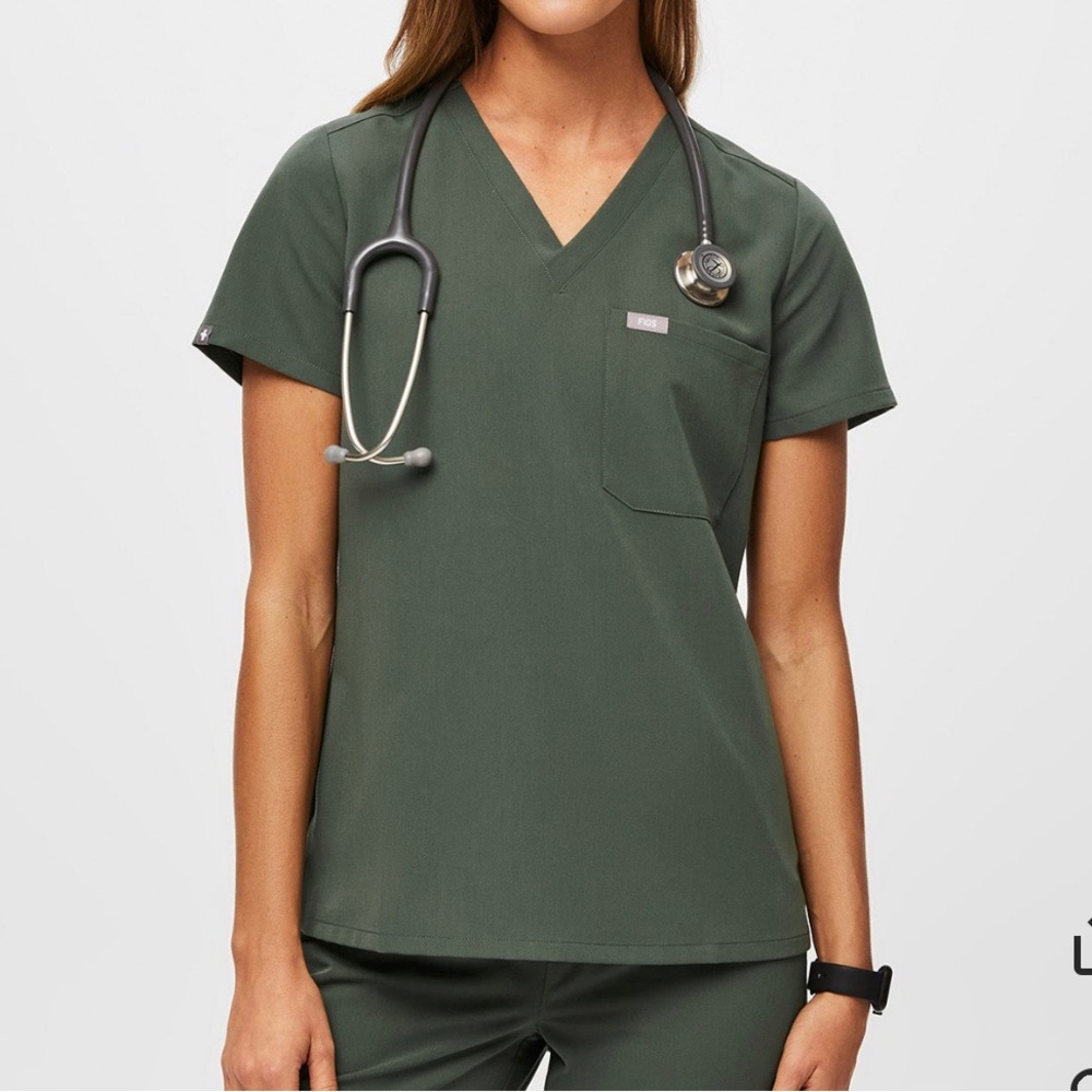 Figs Moss Catarina One-Pocket Scrub Top